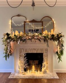 beautiful rustic christmas mantel decoration idea 1